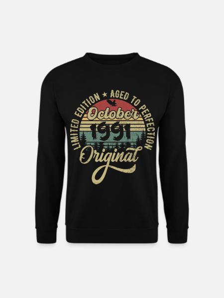 October 1991 Anniversary October 1991 October - Unisex Sweatshirt - black
