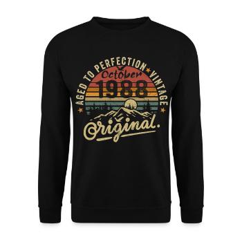 1988 Né en octobre 1988 Né en octobre 1988 - Sweat-shirt Unisexe - noir - Devant - Alina (178cm) & Michal (187cm)