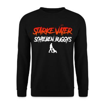 Paternity STRONG MEN PUSH BUGGIES - Unisex Sweatshirt - black - Front - Alina (178cm) & Michal (187cm)