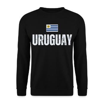 I love Uruguay, made in Uruguay - Unisex Sweatshirt - black - Front - Alina (178cm) & Michal (187cm)