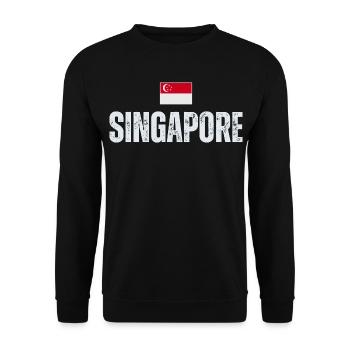 J'aime Singapour, la fierté singapourienne - Sweat-shirt Unisexe - noir - Devant - Alina (178cm) & Michal (187cm)