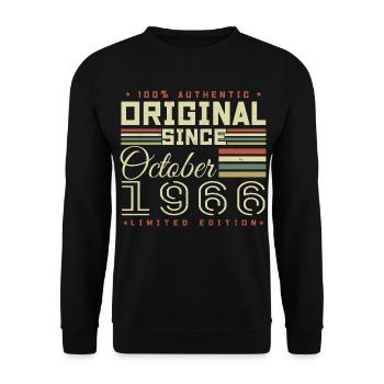 Legendary Since October 1966 | October 1966 - Unisex Sweatshirt - black - Front - Alina (178cm) & Michal (187cm)