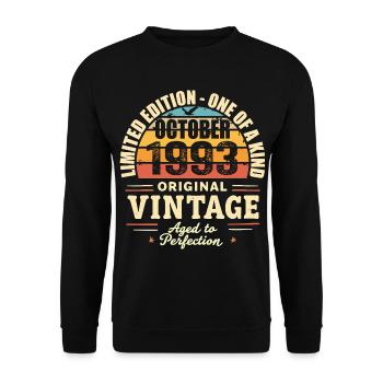 Retro October 1993 - birthday october 1993 - Unisex Sweatshirt - black - Front - Alina (178cm) & Michal (187cm)