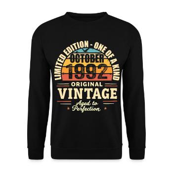 Retro October 1992 - birthday october 1992 - Unisex Sweatshirt - black - Front - Alina (178cm) & Michal (187cm)