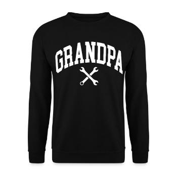 Grandpa - Unisex Pullover - Schwarz - Vorne - Alina (178cm) & Michal (187cm)