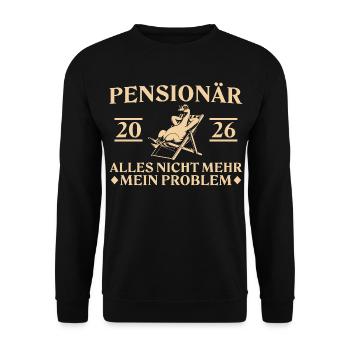 Retraité 2026 - Oie dans un transat - Sweat-shirt Unisexe - noir - Devant - Alina (178cm) & Michal (187cm)