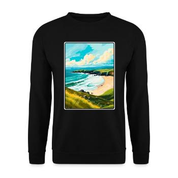 Dingle-Halbinsel Irland Reiseplakat Stadtbild - Unisex Pullover - Schwarz - Vorne - Alina (178cm) & Michal (187cm)