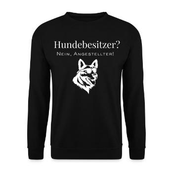 Mon chien – Mon patron avec des pattes - Sweat-shirt Unisexe - noir - Devant - Alina (178cm) & Michal (187cm)