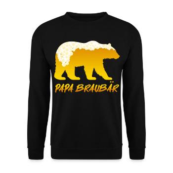 Soon DAD BROWN BEAR Father BROWN BEAR Fatherhood Funny - Unisex Sweatshirt - black - Front - Alina (178cm) & Michal (187cm)