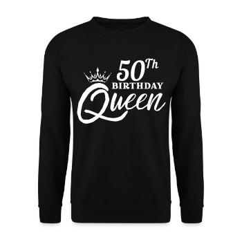 50th birthday queen - Unisex Sweatshirt - black - Front - Alina (178cm) & Michal (187cm)