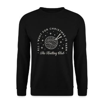 Knitting yarn lovers funny Christmas knit knitter - Unisex Sweatshirt - black - Front - Alina (178cm) & Michal (187cm)
