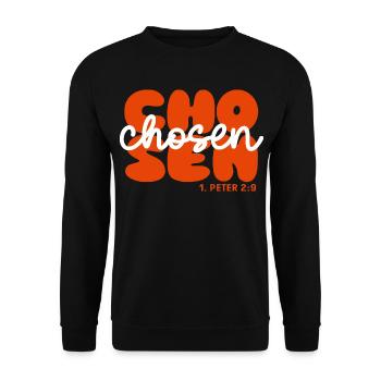 Inspirierend Bibelvers Chosen Jesus Glaube Christ - Unisex Pullover - Schwarz - Vorne - Alina (178cm) & Michal (187cm)