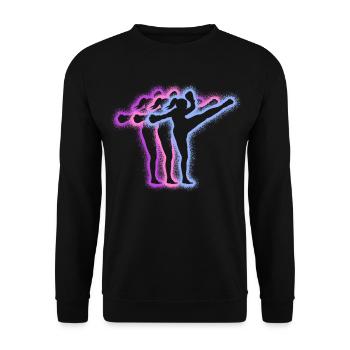Muay Thai Kickboxer Silhouettes Kickboxing Girls - Unisex Sweatshirt - black - Front - Alina (178cm) & Michal (187cm)