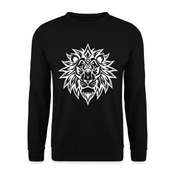 Artistic lion portrait in black and white - Unisex Sweatshirt - black - Front - Alina (178cm) & Michal (187cm)