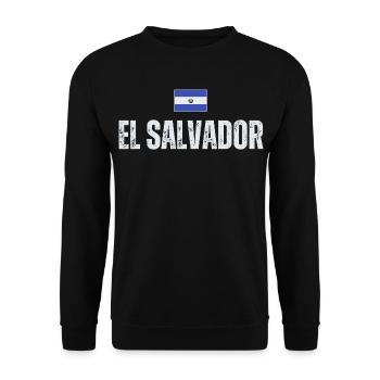 Flagge von El Salvador, ich liebe El Salvador - Unisex Pullover - Schwarz - Vorne - Alina (178cm) & Michal (187cm)