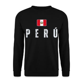I love Peru, Peruvian flag - Unisex Sweatshirt - black - Front - Alina (178cm) & Michal (187cm)