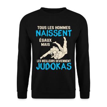 the best become judokas judo gift - Unisex Sweatshirt - black - Front - Alina (178cm) & Michal (187cm)