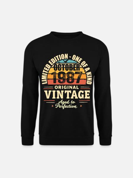 Retro October 1987 - birthday october 1987 - Unisex Sweatshirt - black