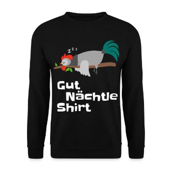 Chemise de nuit motif coq, pyjama, cadeau - Sweat-shirt Unisexe - noir - Devant - Alina (178cm) & Michal (187cm)