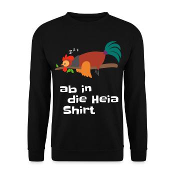 Barking rooster on branch - Unisex Sweatshirt - black - Front - Alina (178cm) & Michal (187cm)