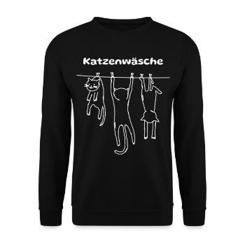 Idée cadeau pour t-shirt pour chat, lavage de chat, maison pour chat - Sweat-shirt Unisexe - noir - Devant - Alina (178cm) & Michal (187cm)