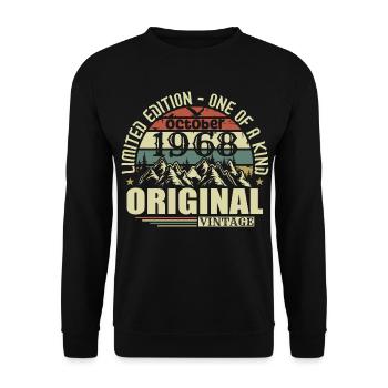 october 1968 - gift for his 57th birthday october - Unisex Sweatshirt - black - Front - Alina (178cm) & Michal (187cm)