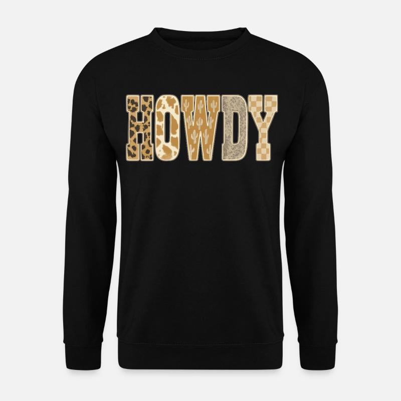 Howdy Desert Cactus Pattern Cowboy - Unisex Sweatshirt - black