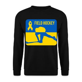 Ukraine Feldhockey Solidarität - Unisex Pullover - Schwarz - Vorne - Alina (178cm) & Michal (187cm)