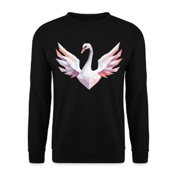 Geometric Swan with Pastel Colors - Unisex Sweatshirt - black - Front - Alina (178cm) & Michal (187cm)