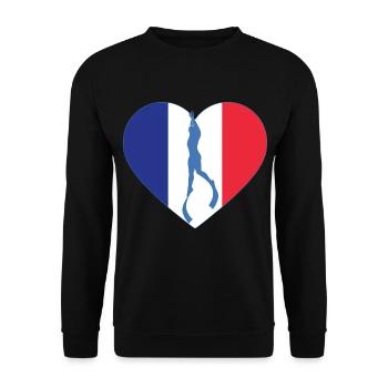 France Freediving Heart Flag - Unisex Sweatshirt - black - Front - Alina (178cm) & Michal (187cm)