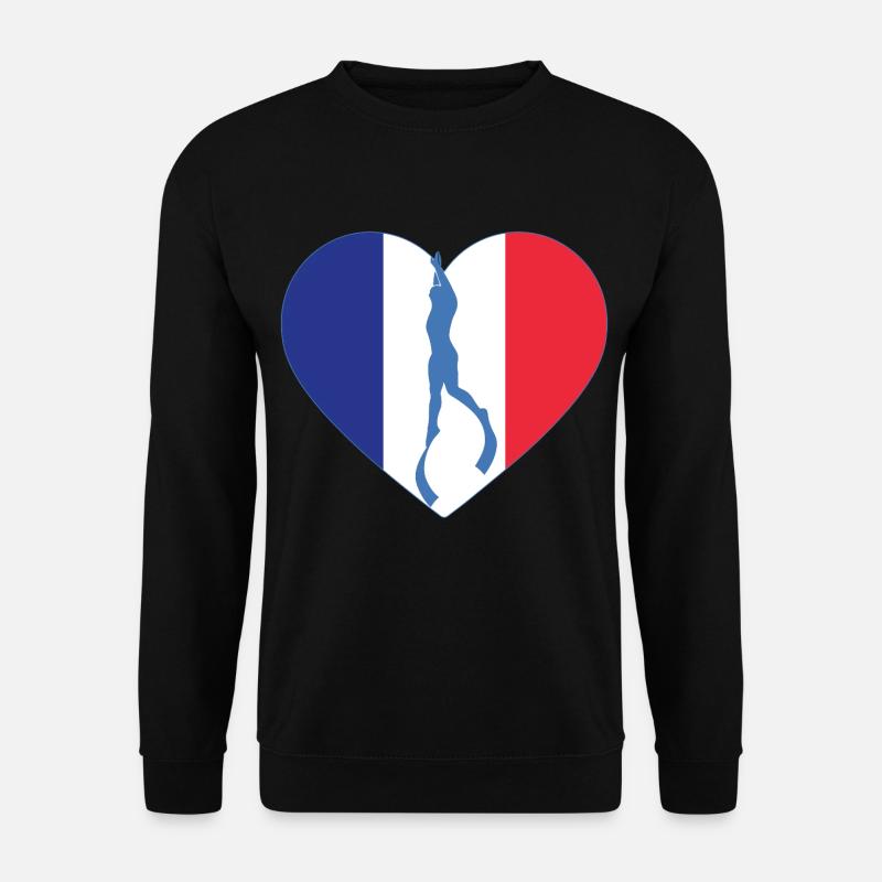 Frankreich Freitauchen Herz Flagge - Unisex Pullover - Schwarz