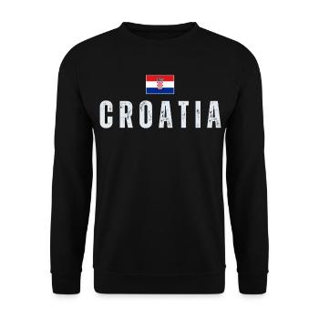 Drapeau croate, j’adore la Croatie - Sweat-shirt Unisexe - noir - Devant - Alina (178cm) & Michal (187cm)