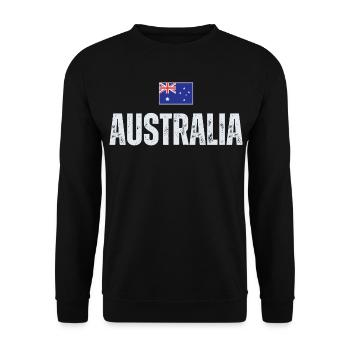 Flag Australia, I love Australia - Unisex Sweatshirt - black - Front - Alina (178cm) & Michal (187cm)