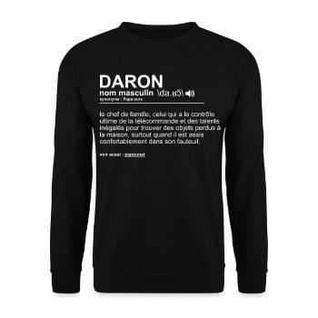 Papa Héros Du Quotidien Idée Cadeau Fête des pères - Sweat-shirt Unisexe - noir - Devant - Alina (178cm) & Michal (187cm)