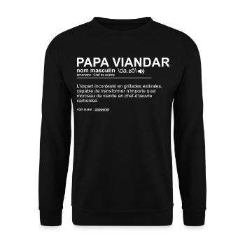 Father's Day Dad Barbecue - Unisex Sweatshirt - black - Front - Alina (178cm) & Michal (187cm)