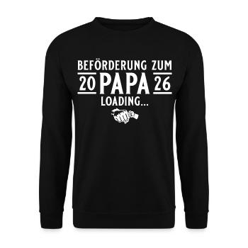 Papa 2026 loading - Expectant father - Unisex Sweatshirt - black - Front - Alina (178cm) & Michal (187cm)