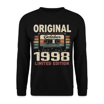 Born in October 1998 | Vintage Gift October 1998 - Unisex Sweatshirt - black - Front - Alina (178cm) & Michal (187cm)