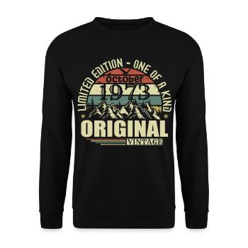october 1973 - gift for his 52nd birthday october - Unisex Sweatshirt - black - Front - Alina (178cm) & Michal (187cm)