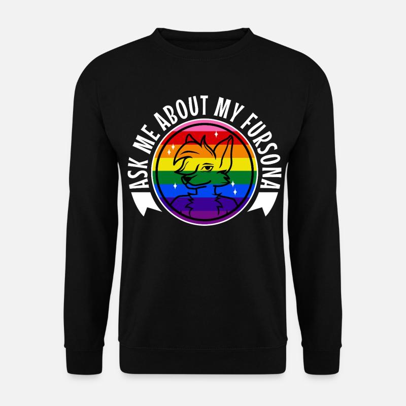 Ask me about my Fursona - Unisex Sweatshirt - black