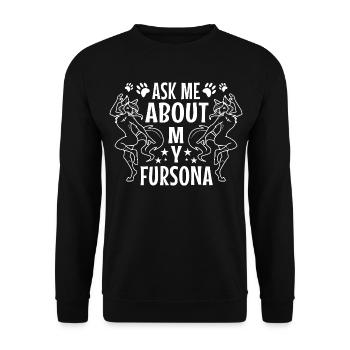 Posez-moi des questions sur mon Fursona - Sweat-shirt Unisexe - noir - Devant - Alina (178cm) & Michal (187cm)
