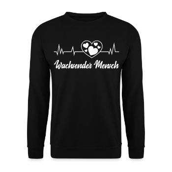 Werdende Mutter WACHSENDER MENSCH Lustig - Unisex Pullover - Schwarz - Vorne - Alina (178cm) & Michal (187cm)
