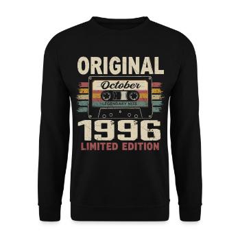 Born in October 1996 | Vintage Gift October 1996 - Unisex Sweatshirt - black - Front - Alina (178cm) & Michal (187cm)