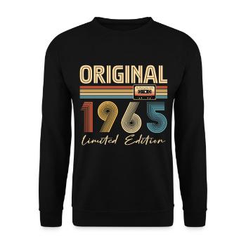 Original 1965 Geburtstag 60 Jahre altes Partygeschenk - Unisex Pullover - Schwarz - Vorne - Alina (178cm) & Michal (187cm)