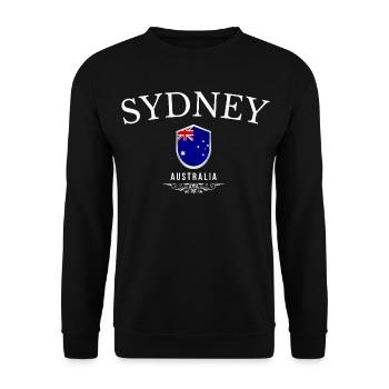 Sydney, Australie, design élégant et minimaliste - Sweat-shirt Unisexe - noir - Devant - Alina (178cm) & Michal (187cm)