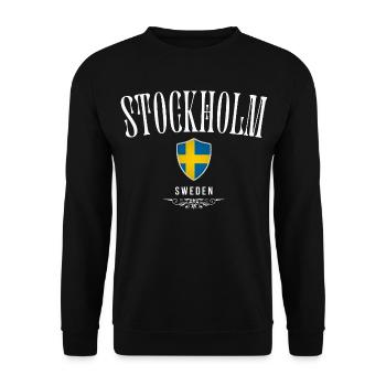 Stockholm, Suède, design minimaliste élégant - Sweat-shirt Unisexe - noir - Devant - Alina (178cm) & Michal (187cm)