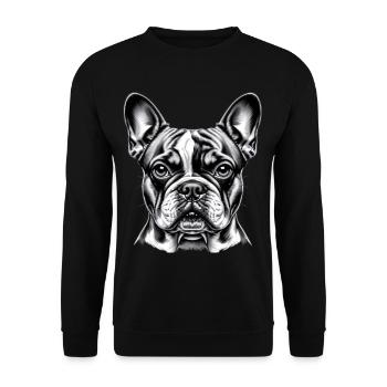 Tête de bouledogue français - Sweat-shirt Unisexe - noir - Devant - Alina (178cm) & Michal (187cm)