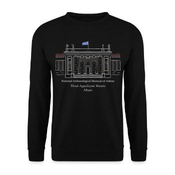 Athen Nationales Archaeologisches Museum Zeichnung - Unisex Pullover - Schwarz - Vorne - Alina (178cm) & Michal (187cm)