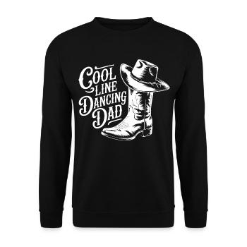 Conception de danse en ligne décontractée de style western pour papa cowboy - Sweat-shirt Unisexe - noir - Devant - Alina (178cm) & Michal (187cm)