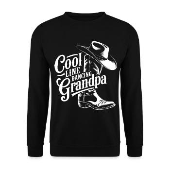 Cooler Grandpa Tanz Design - Unisex Pullover - Schwarz - Vorne - Alina (178cm) & Michal (187cm)
