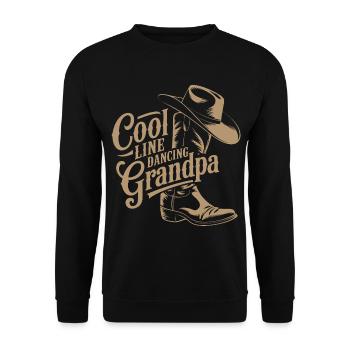 Casual Cowboy Line Dance Grandpa Saying - Unisex Sweatshirt - black - Front - Alina (178cm) & Michal (187cm)